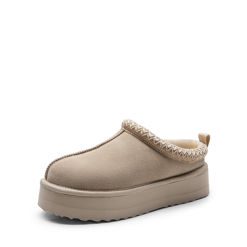 Plush Fur-Lined Winter Platform Slippers