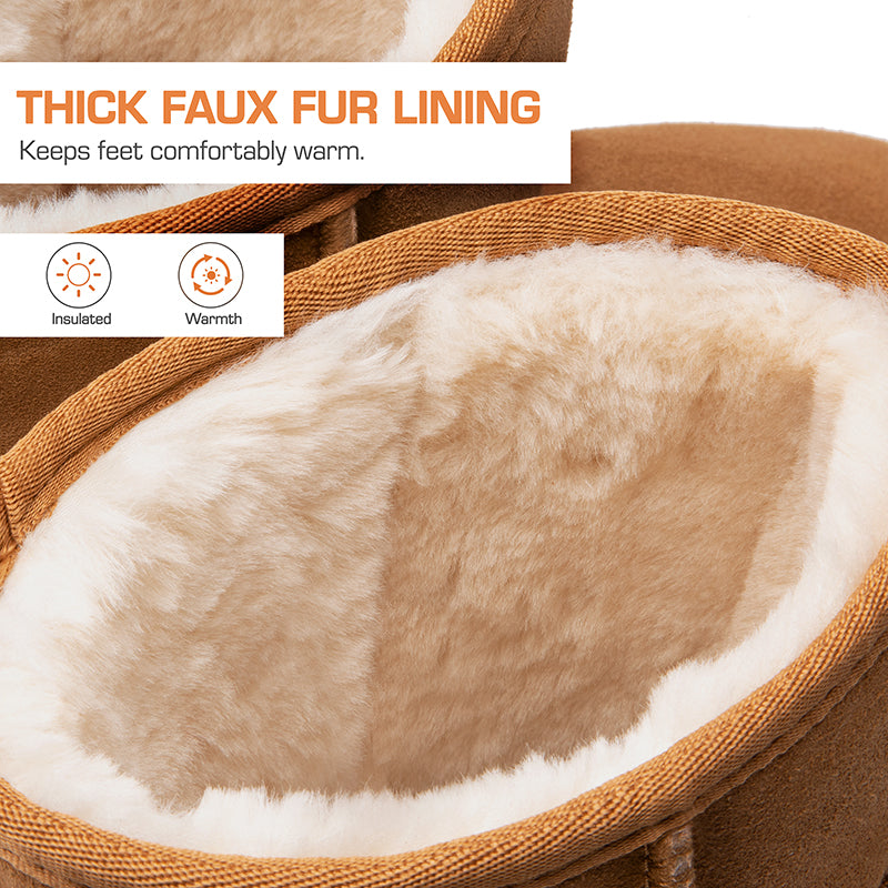 Suede Mid Calf Snow Boots