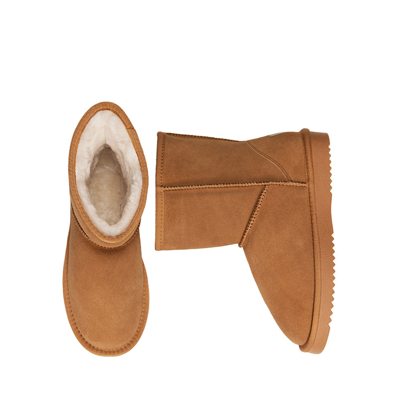 Suede Mid Calf Snow Boots