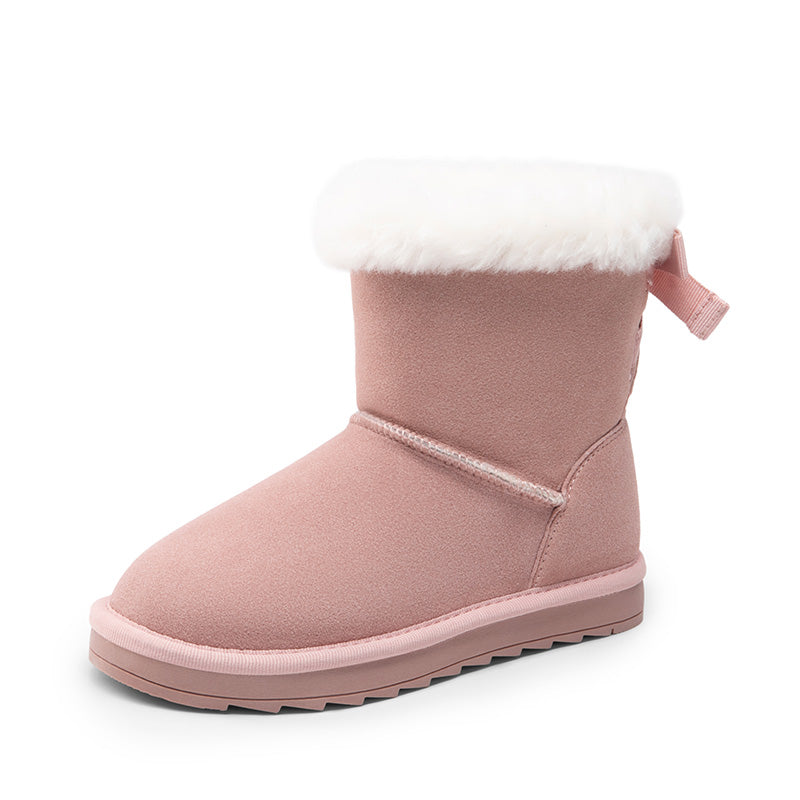 Kid's Suede Bow Snow Boots