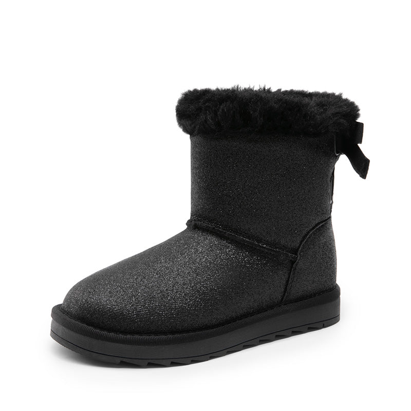 Kid's Suede Bow Snow Boots