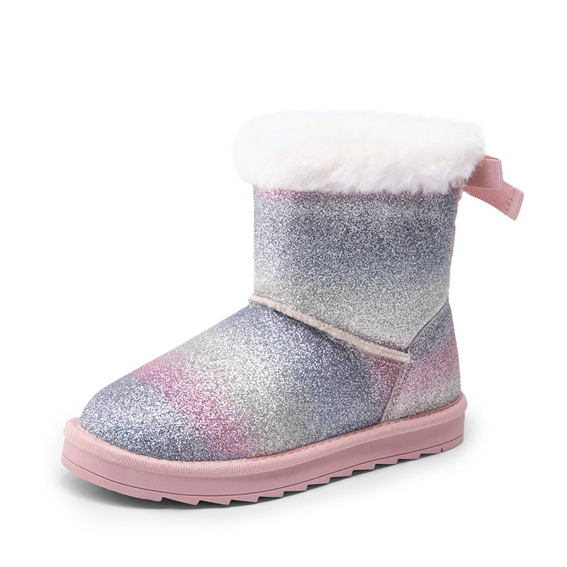 Kid's Suede Bow Snow Boots