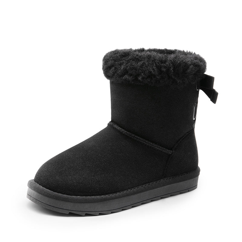 Kid's Suede Bow Snow Boots