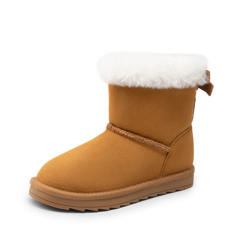 Kid's Suede Bow Snow Boots