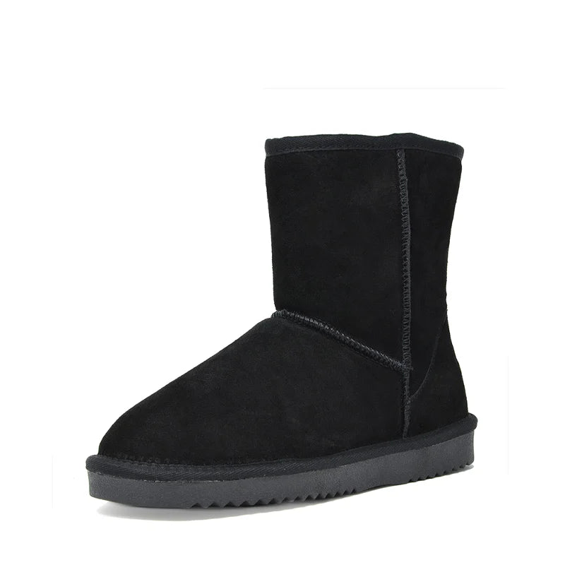 Suede Mid Calf Snow Boots