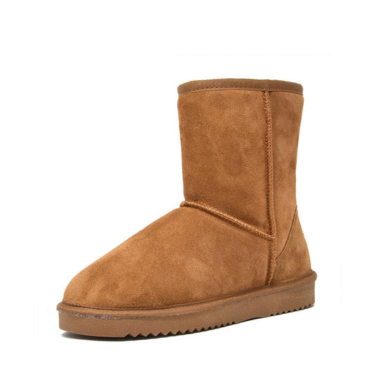 Suede Mid Calf Snow Boots