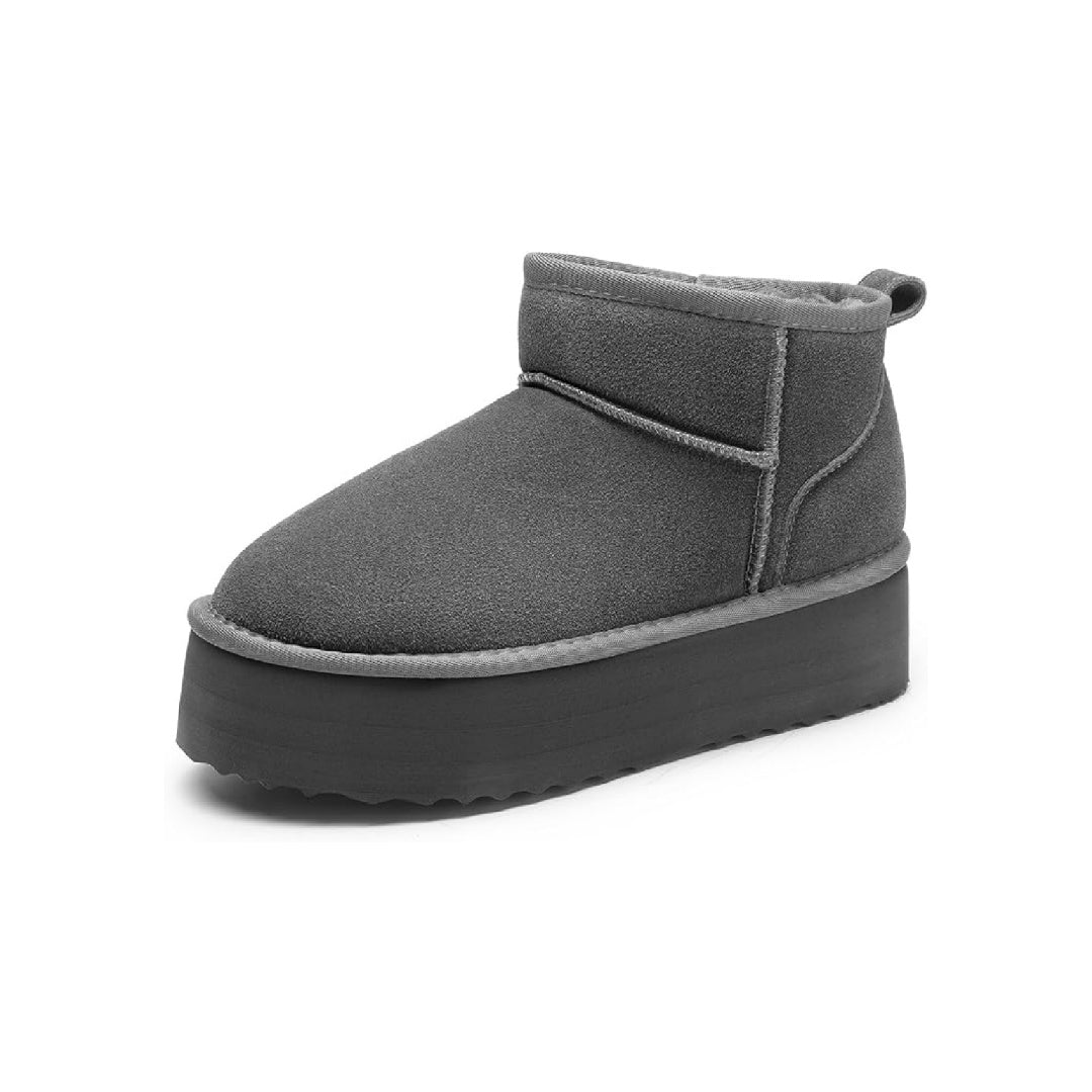 ❄️Women's suede leather platform mini boots with memory foam insoles and lightweight, non-slip outsoles.