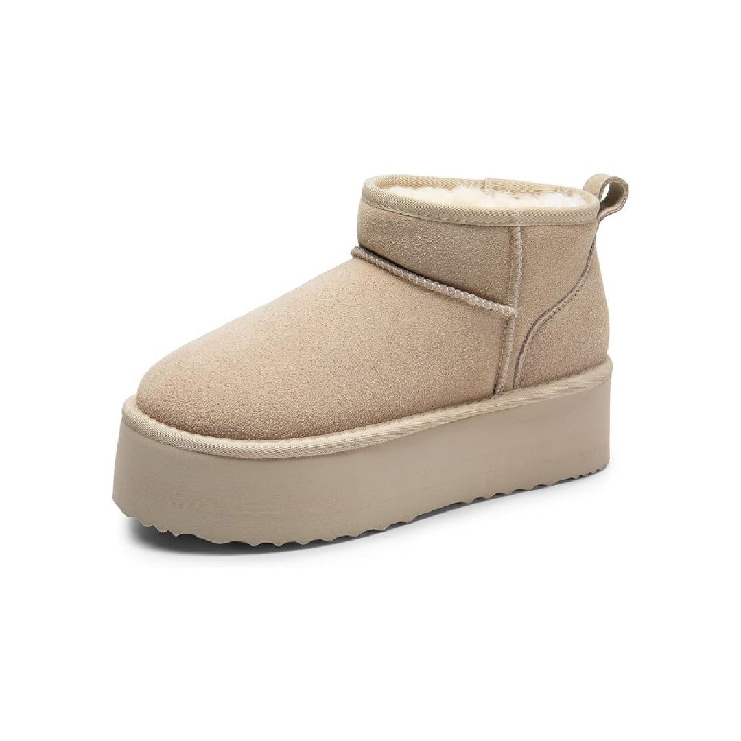 ❄️Women's suede leather platform mini boots with memory foam insoles and lightweight, non-slip outsoles.