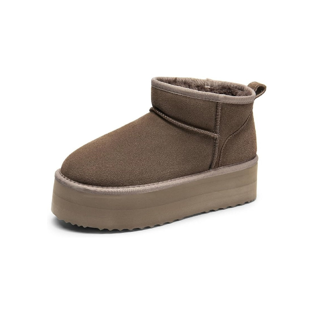 ❄️Women's suede leather platform mini boots with memory foam insoles and lightweight, non-slip outsoles.