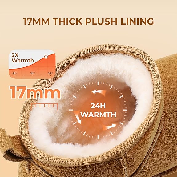 ❄️Women's suede leather platform mini boots with memory foam insoles and lightweight, non-slip outsoles.